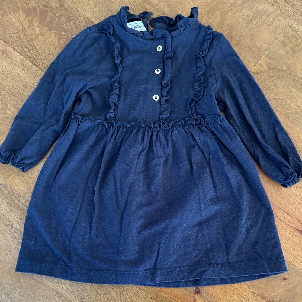Tartine et Chocolat Midnight Blue Ruffle Dress